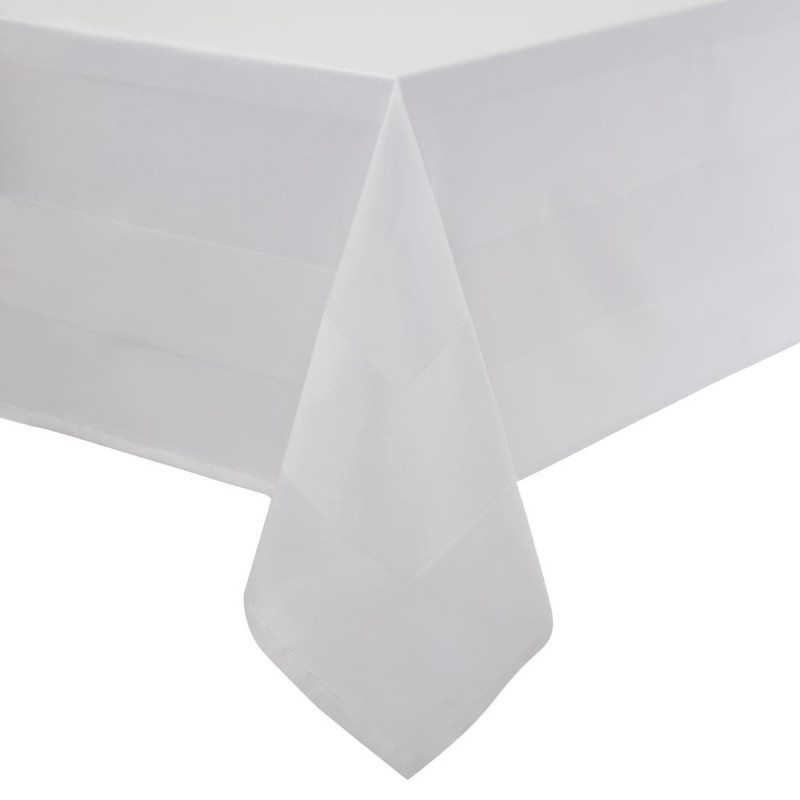Tischdecke weiß mit Satinband 1780 x 2740mm - Mitre Luxury - Fourniresto Tischdecke weiß mit Satinband 1780 x 2740mm - Mitre Luxury - Fourniresto