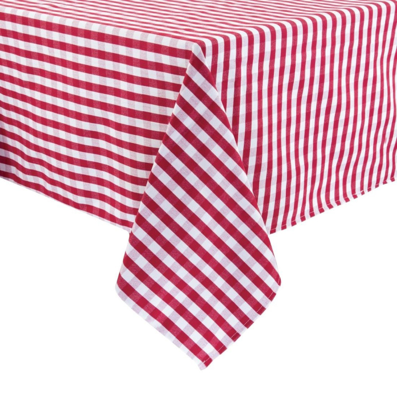 Quadratisches Tischtuch mit roten Karos aus Polyester 890 x 890mm - Mitre Essentials - Fourniresto Quadratisches Tischtuch mit roten Karos aus Polyester 890 x 890mm - Mitre Essentials - Fourniresto