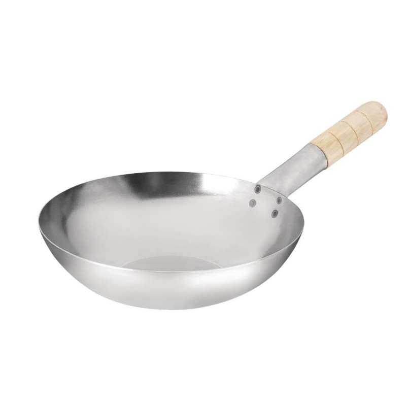 Wok Flache Pfanne aus Weichstahl - 25,4 cm - Vogue - Fourniresto Wok Flache Pfanne aus Weichstahl - 25,4 cm - Vogue - Fourniresto