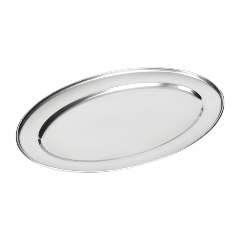 Servierplatte oval Edelstahl - 300mm - Olympia - Fourniresto Servierplatte oval Edelstahl - 300mm - Olympia - Fourniresto
