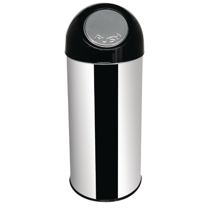 Runder Mülleimer mit Schwingdeckel aus Edelstahl - 40L - Bolero Runder Mülleimer mit Schwingdeckel aus Edelstahl - 40L - Bolero
