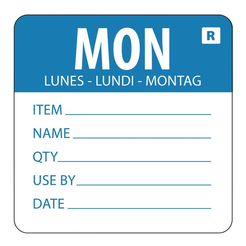 Abnehmbares Etikett "Montag" - Packung mit 500 - Vogue Abnehmbares Etikett "Montag" - Packung mit 500 - Vogue