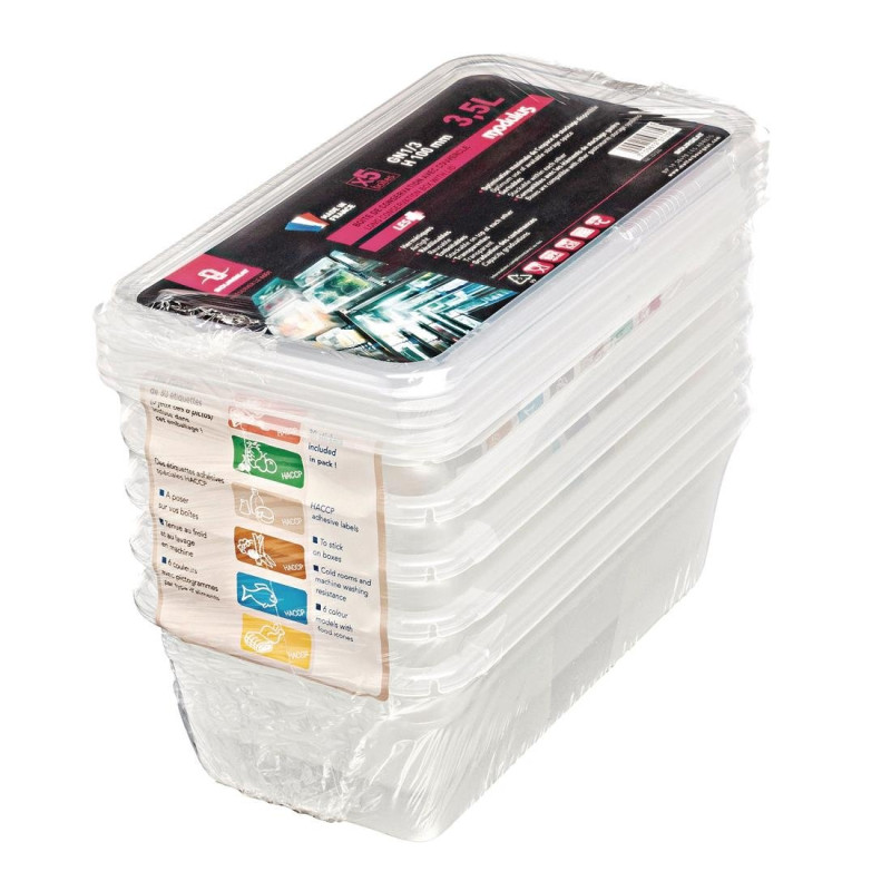 Aufbewahrungsbehälter GN1/3 Modulus für den intensiven Gebrauch 5L - Set mit 5 Stück - Bourgeat - Fourniresto Aufbewahrungsbehälter GN1/3 Modulus für den intensiven Gebrauch 5L - Set mit 5 Stück - Bourgeat - Fourniresto