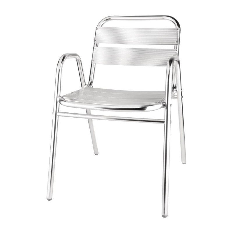 Stapelbare Aluminiumstühle - Set mit 4 - Bolero - Fourniresto Stapelbare Aluminiumstühle - Set mit 4 - Bolero - Fourniresto