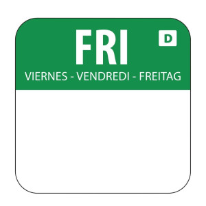 Lösliche Etiketten für Lebensmittel "Freitag" - Vogue
