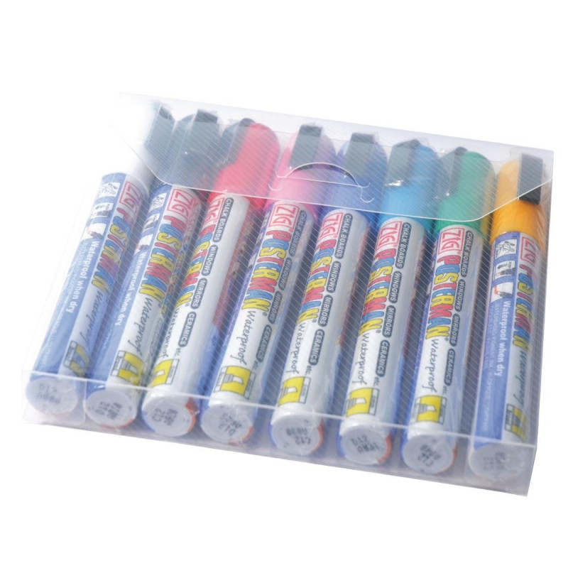 Set mit 8 Kreidemarkern mit abgeschrägter Spitze - Securit - Fourniresto Set mit 8 Kreidemarkern mit abgeschrägter Spitze - Securit - Fourniresto