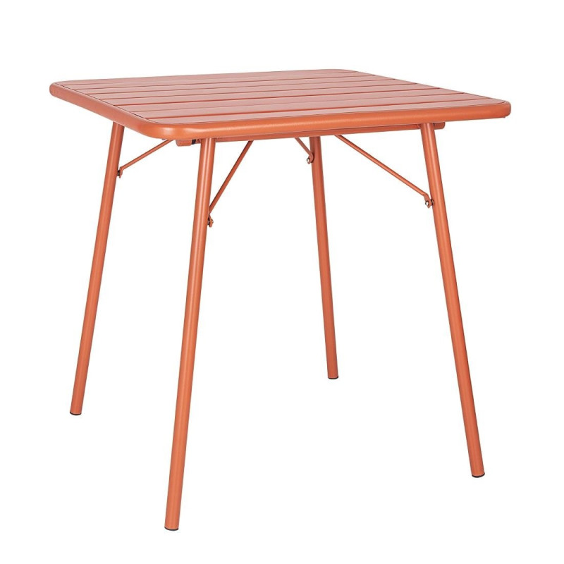 Quadratischer Stahllatten-Tisch - Terrakotta - Bolero Quadratischer Stahllatten-Tisch - Terrakotta - Bolero