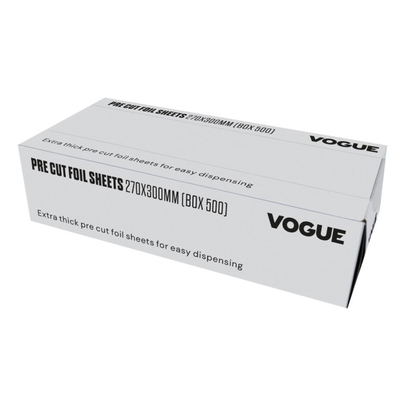 Aluminiumfolie - 270 x 200 mm - Packung mit 500 - Vogue Aluminiumfolie - 270 x 200 mm - Packung mit 500 - Vogue