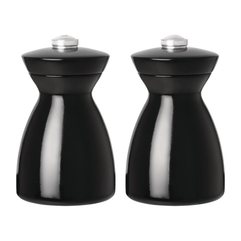 Ensemble Moulins Sel Poivre Bois Foncé Olympia - Style Moderne et Efficace Ensemble Moulins Sel Poivre Bois Foncé Olympia - Style Moderne et Efficace