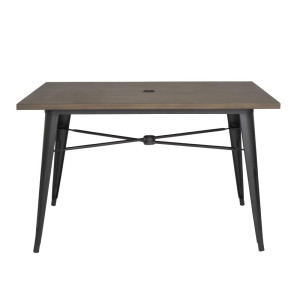 Tisch im Freien Schwarz Bolero: Holzoptik, Aluminium-Robustheit für Ihre professionellen Außenbereiche.