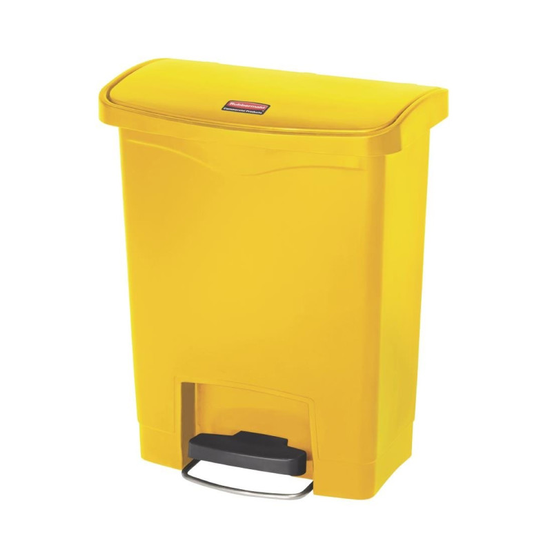 Gelber Mülleimer 30L Rubbermaid - Extrem widerstandsfähiges Frontpedal Gelber Mülleimer 30L Rubbermaid - Extrem widerstandsfähiges Frontpedal