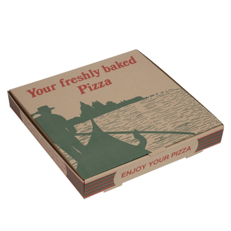 Bedruckbare kompostierbare Pizzakartons 311mm - Packung mit 100 Stück von FourniResto Bedruckbare kompostierbare Pizzakartons 311mm - Packung mit 100 Stück von FourniResto
