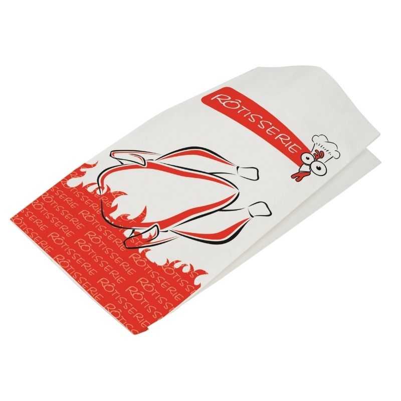 Tasche für gebratenes Hähnchen aus weißem Kraftpapier - 17 x 35,5 cm - Packung mit 500 Tasche für gebratenes Hähnchen aus weißem Kraftpapier - 17 x 35,5 cm - Packung mit 500