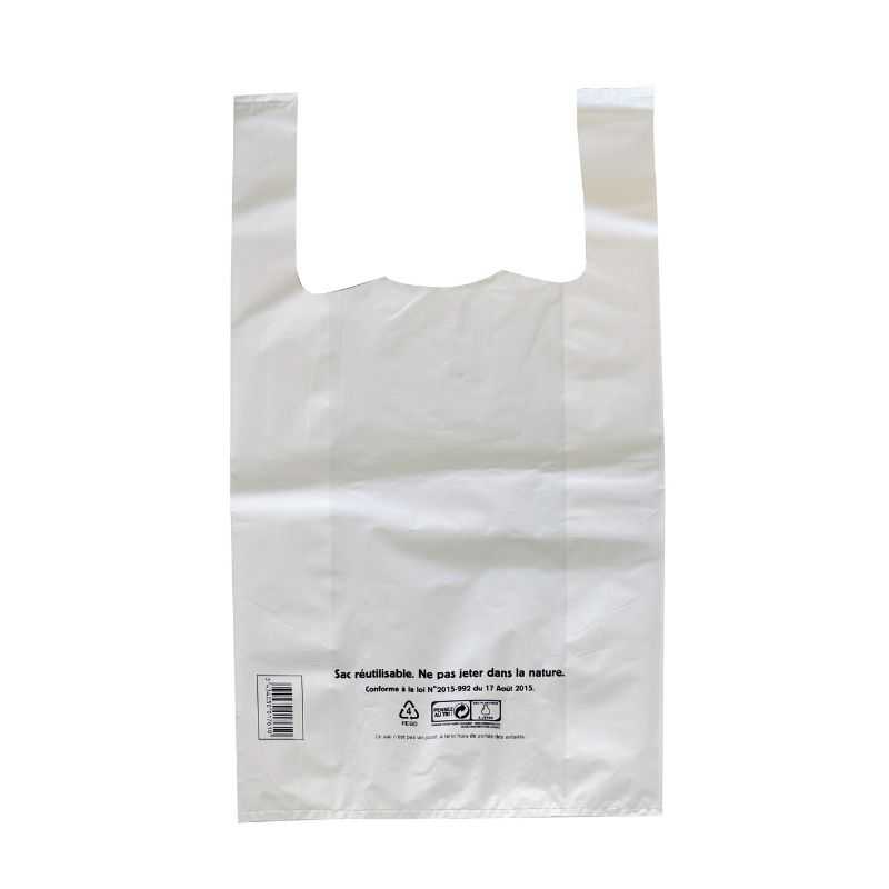 Tragetaschen mit Tragegriffen Wiederverwendbar Weiß - 10 L - Packung mit 500 Tragetaschen mit Tragegriffen Wiederverwendbar Weiß - 10 L - Packung mit 500