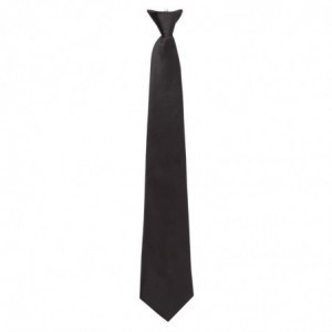 Krawatte mit Clip in Schwarz aus Polycotton - FourniResto - Fourniresto