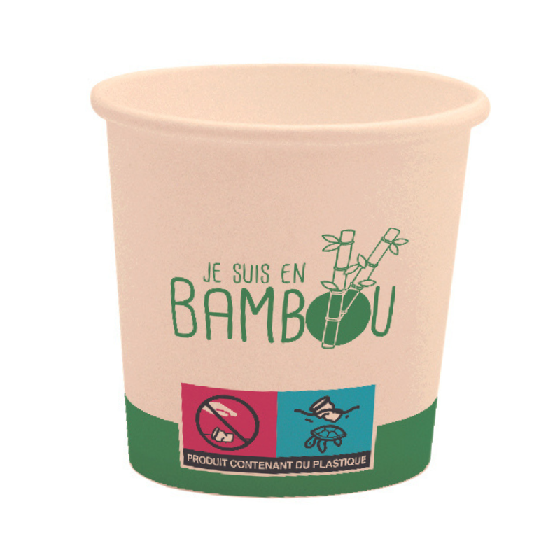 Bio-Becher "Ich bin aus Bambus" - 25 cl - Packung mit 50 Fourniresto Bio-Becher "Ich bin aus Bambus" - 25 cl - Packung mit 50 Fourniresto