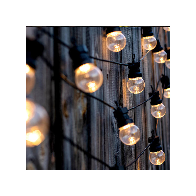 Lichterkette Solar und LED-Stecker - Party Clear Hybrid - Lumisky Lichterkette Solar und LED-Stecker - Party Clear Hybrid - Lumisky