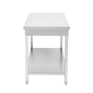 Edelstahltisch mit Regal - T 600 mm - L 1600 mm - Dynasteel